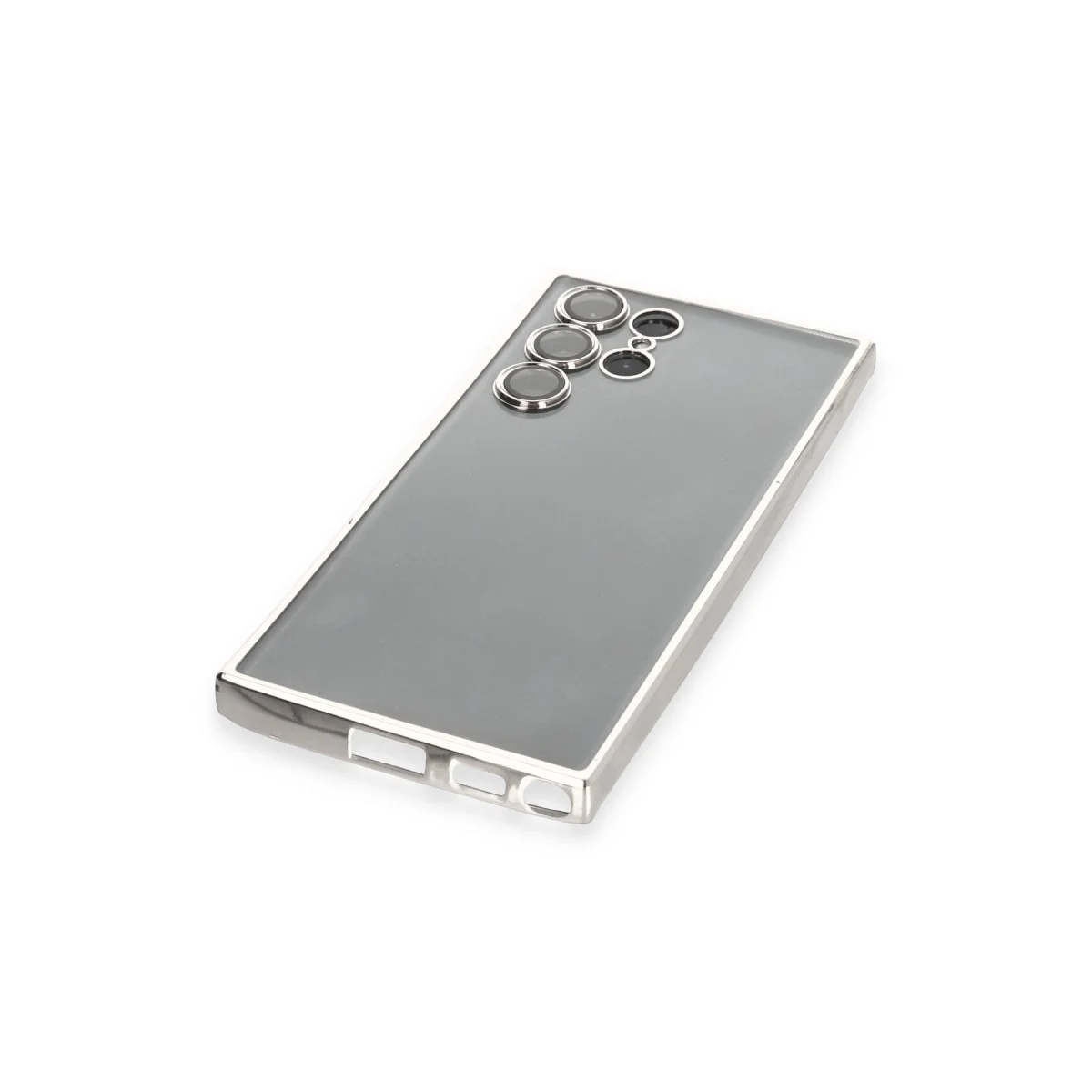 Samsung Galaxy S22 Ultra Kılıf Razer Lensli Silikon - Gümüş görsel 4