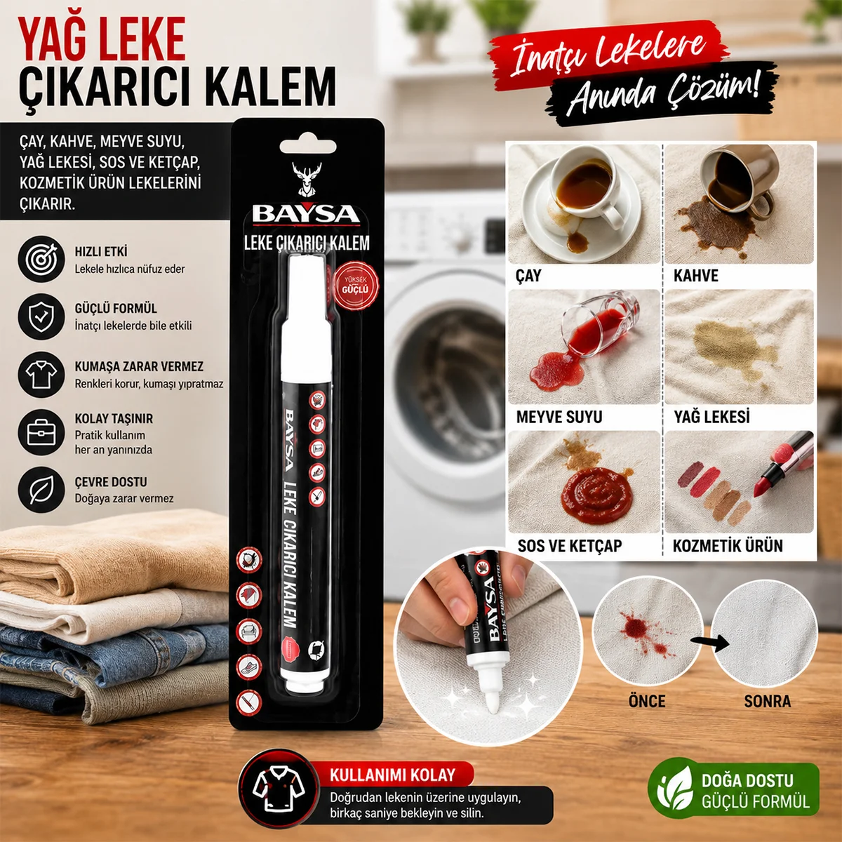Giysi İçin Yağ Leke Çıkarıcı Kalem görsel 3