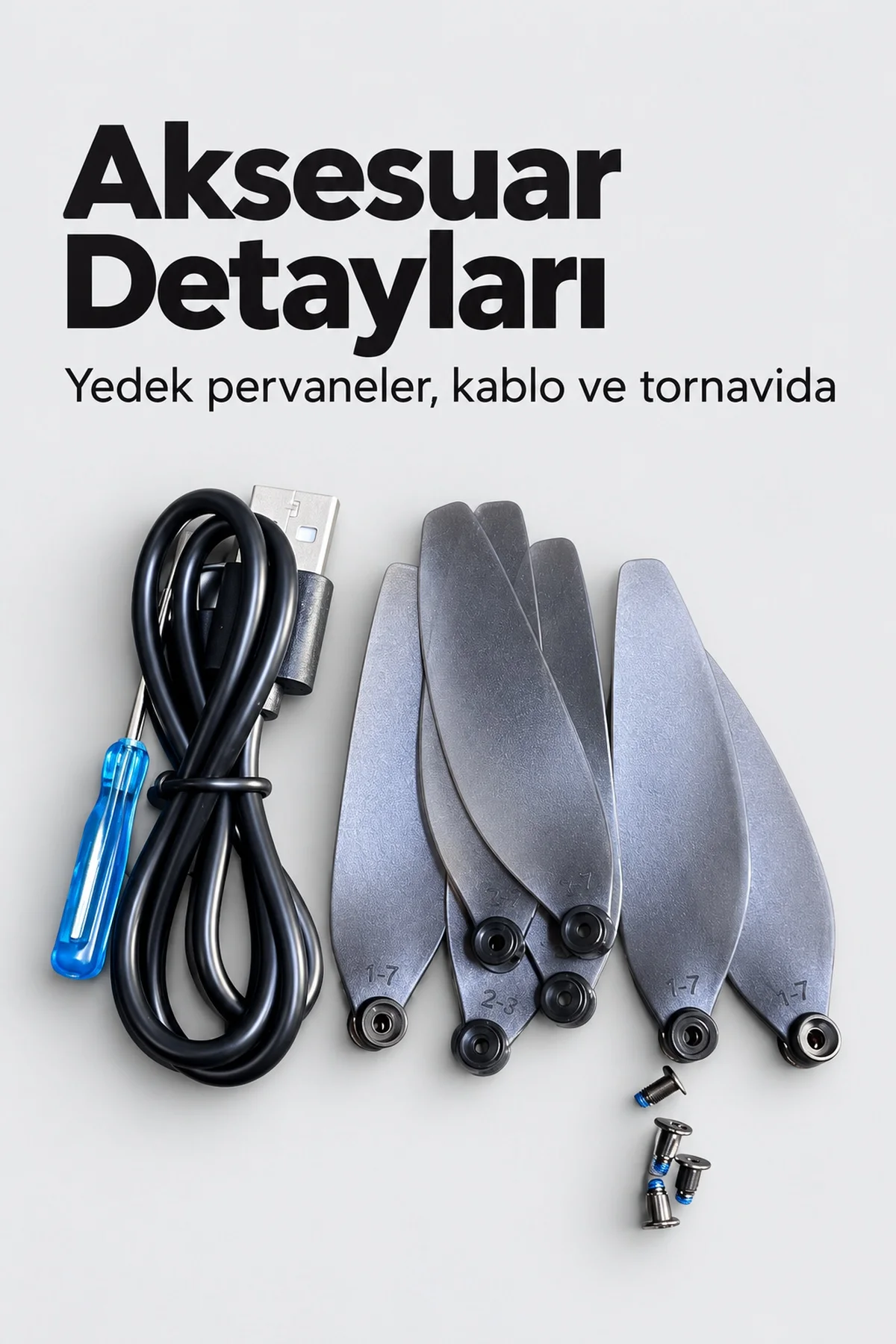 Kameralı Drone Katlanır Gövde ve Yedek Pervane Seti görsel 4
