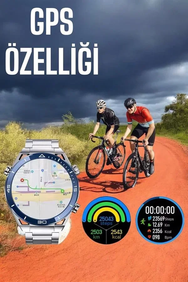 Akıllı Saat Yeni Nesil 2024 Model Metal Kordonlu Bluetooth Bağlantılı görsel 4