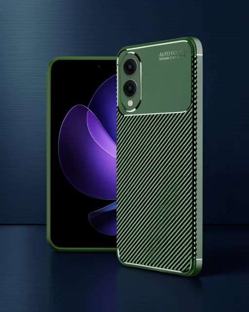 Samsung Galaxy S25 Edge Kılıf Auto Focus Karbon Kapak - Koyu Yeşil