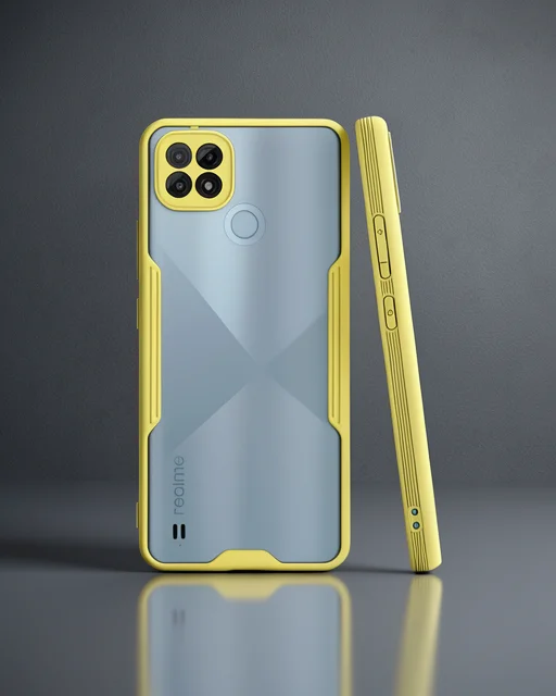 Realme C21 Kılıf Platin Silikon - Sarı