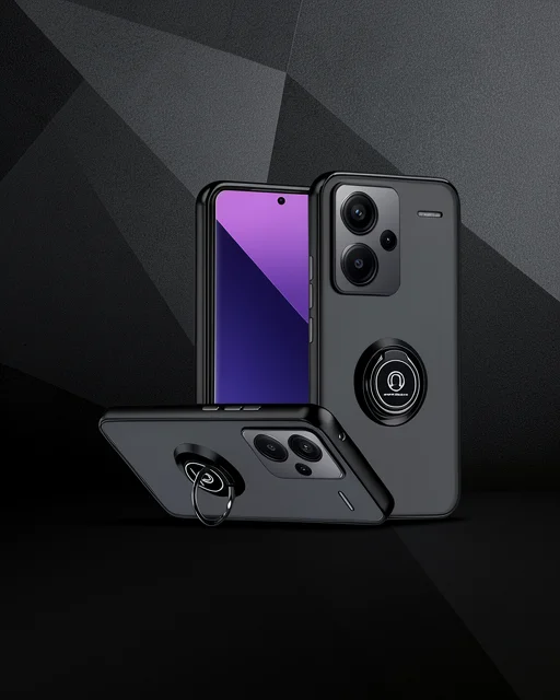 Xiaomi Redmi Note 13 Pro Plus Kılıf Montreal Yüzüklü Silikon Kapak - Siyah