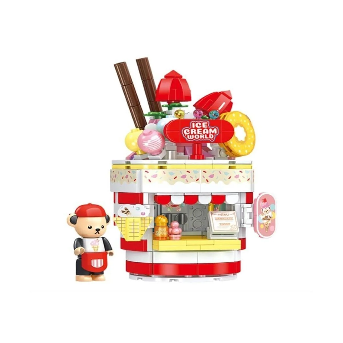 P881202 Panlos Teddy Dondurma Salonu 369 Parça Block Oyuncak
