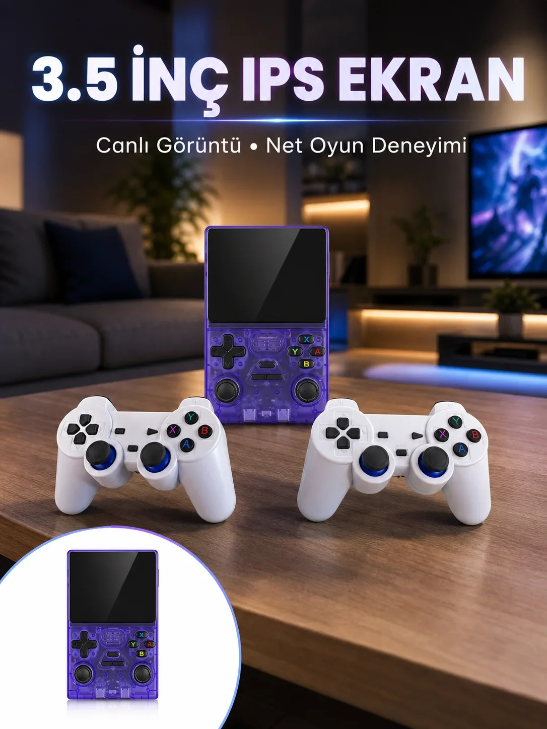 Taşınabilir Oyun Konsolu Çift Oyuncu Destekli HD Çıkışlı
