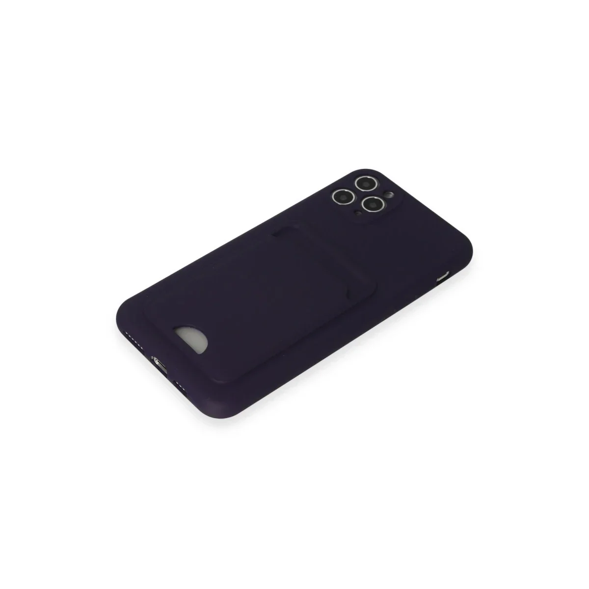 Apple iPhone 11 Pro Max Kılıf Kelvin Kartvizitli Silikon - Derin Mor görsel 4