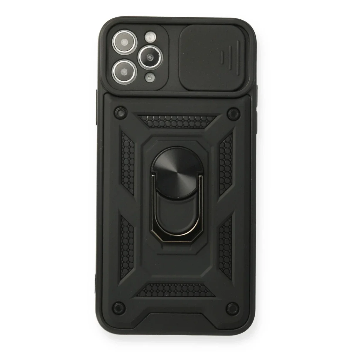 Apple iPhone 11 Pro Kılıf Pars Lens Yüzüklü Silikon - Siyah