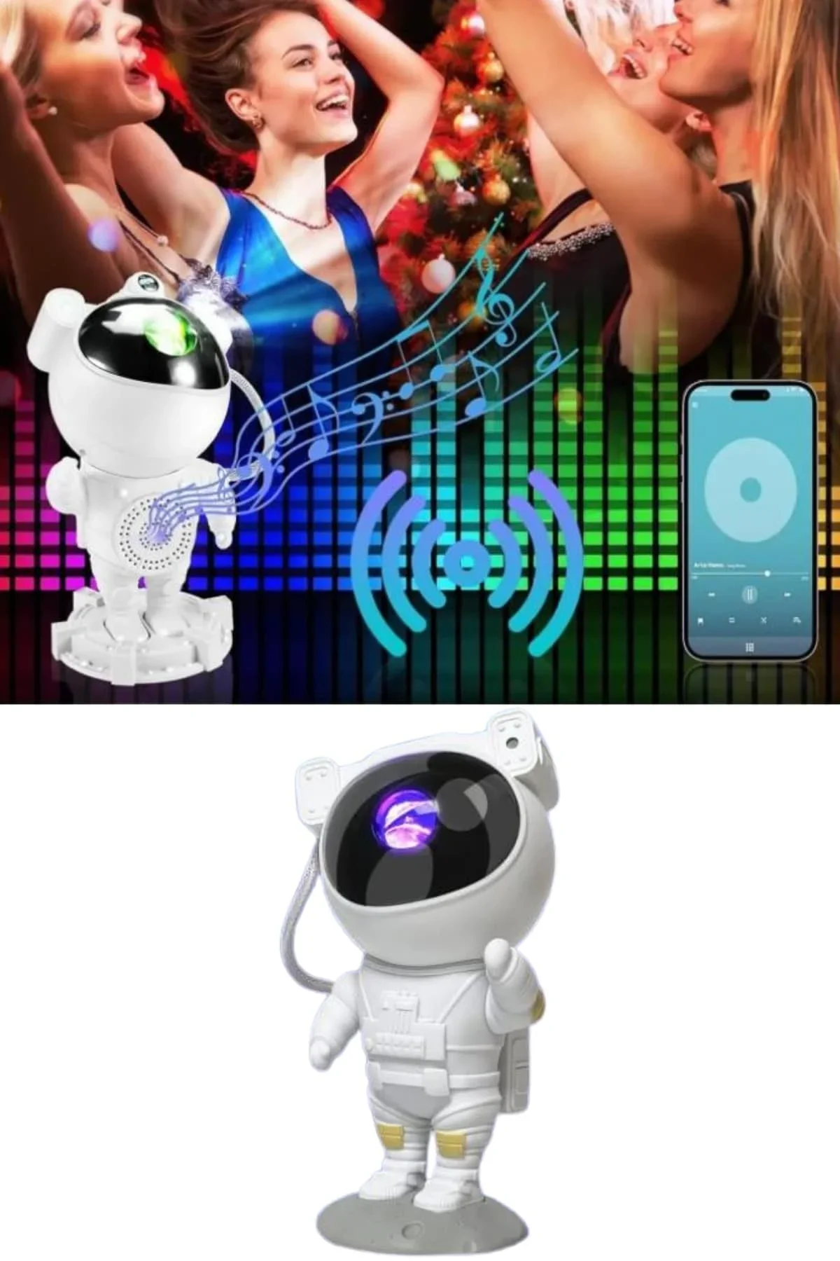 Projeksiyon Astronot Lamba Speaker Sevimli Astronot Bluetooth Hoparlör Yeni Nesil görsel 5