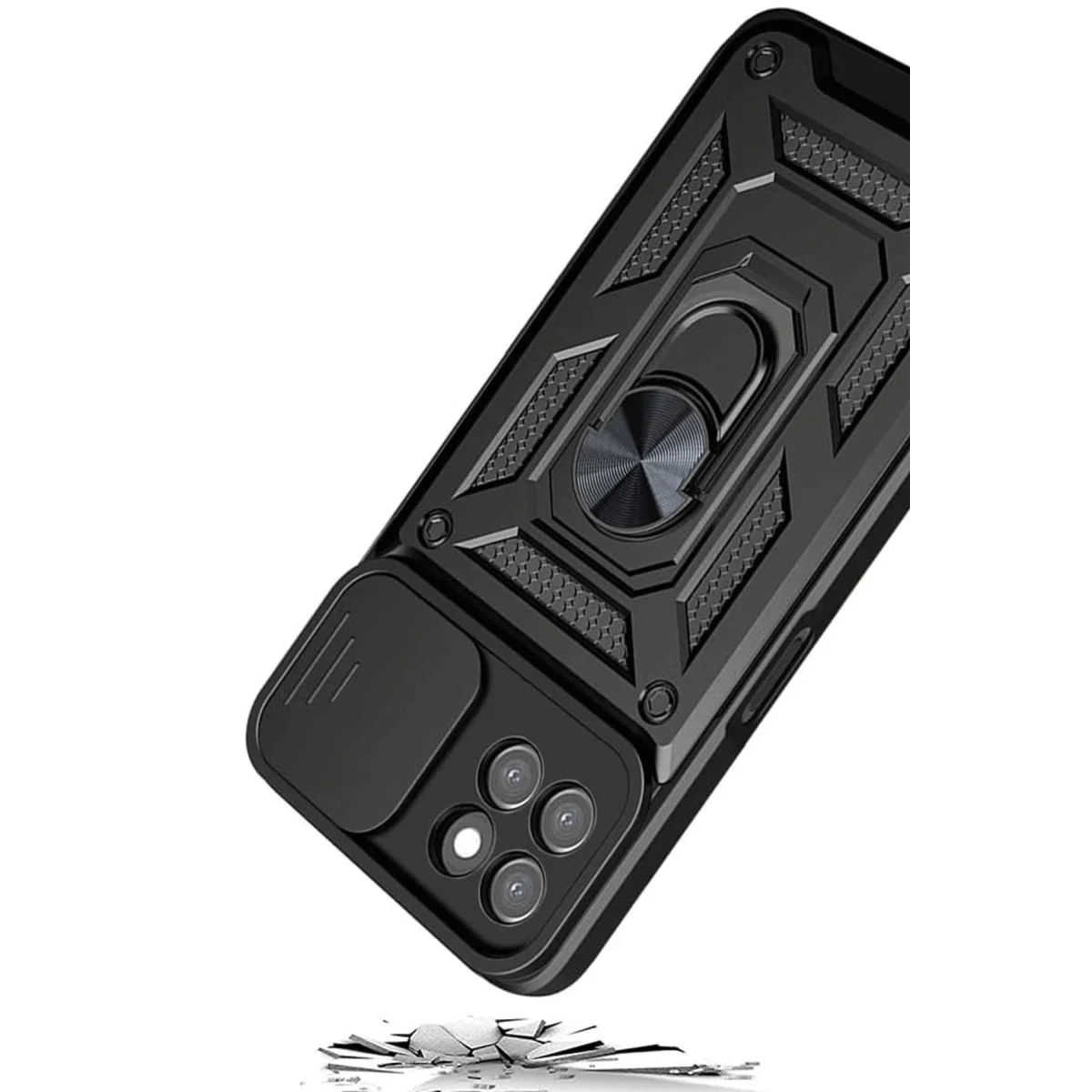 Samsung Galaxy M15 Kılıf Pars Lens Yüzüklü Silikon - Kırmızı görsel 5