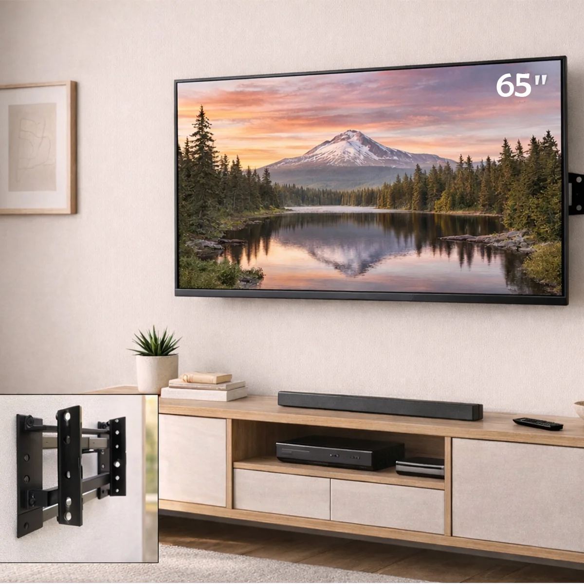 TV Sabit Duvar Askı Aparatı LCD/LED 32-65 inç 82x165 cm görsel 3