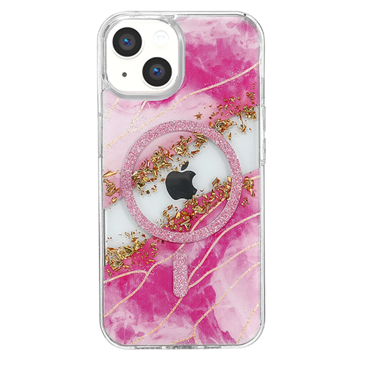 Onegif Apple iPhone 14 Lotus Simli Magsafe Kapak - Pembe görsel 3