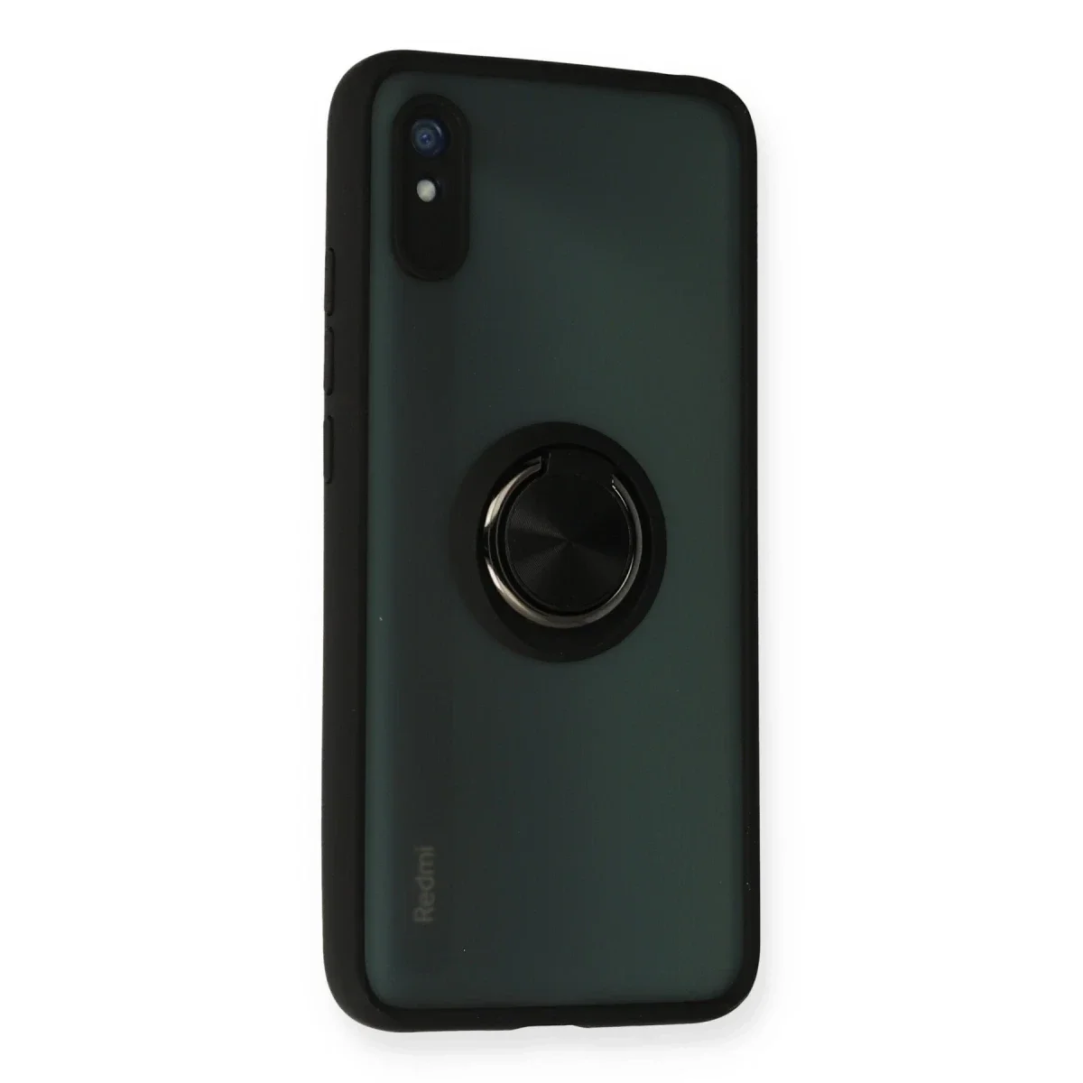 Xiaomi Redmi 9A Kılıf Montreal Yüzüklü Silikon Kapak - Siyah görsel 2