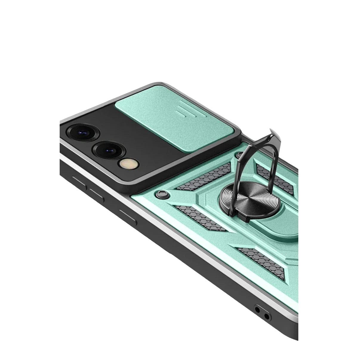 Samsung Galaxy S25 Edge Pars Lens Yüzüklü Silikon - Yeşil görsel 4