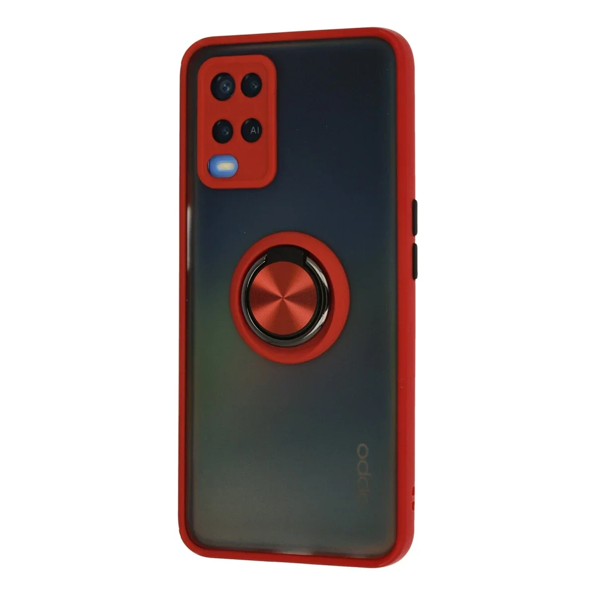 Oppo A54 4G Kılıf Montreal Yüzüklü Silikon Kapak - Kırmızı görsel 2