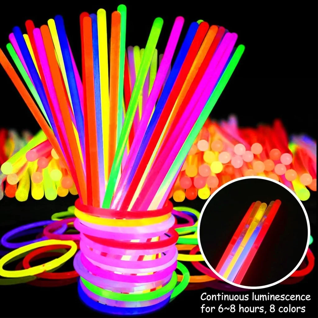 Karanlıkta Yanan Parlayan Fosforlu Glow Stick Çubuk Bileklik 50 Adet görsel 2