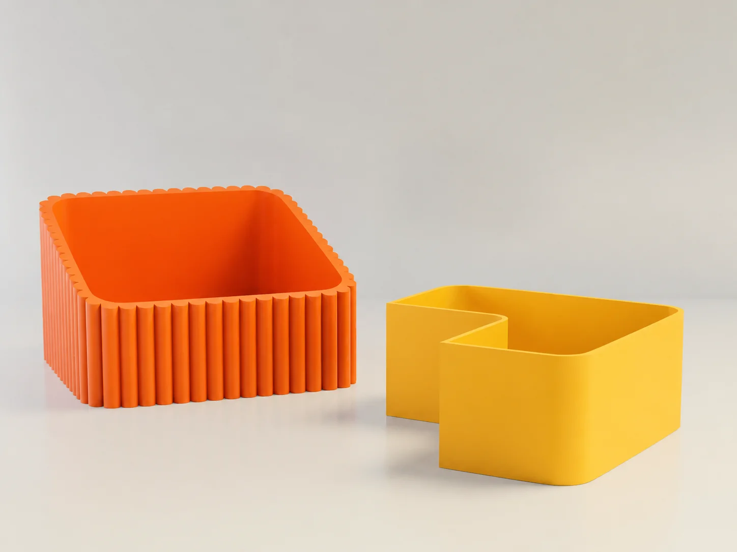 3D Baskı Fıstık Kasesi - Çift Hazneli Kabuk Ayırıcı Sunum Kasesi - Turuncu Sarı görsel 2