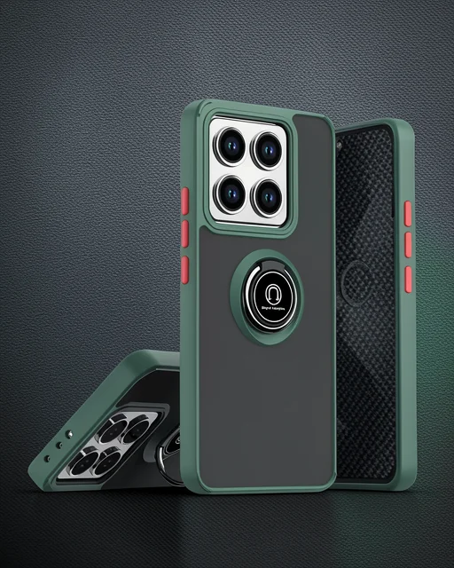 Xiaomi Mi 14t Pro Kılıf Montreal Yüzüklü Silikon Kapak - Yeşil