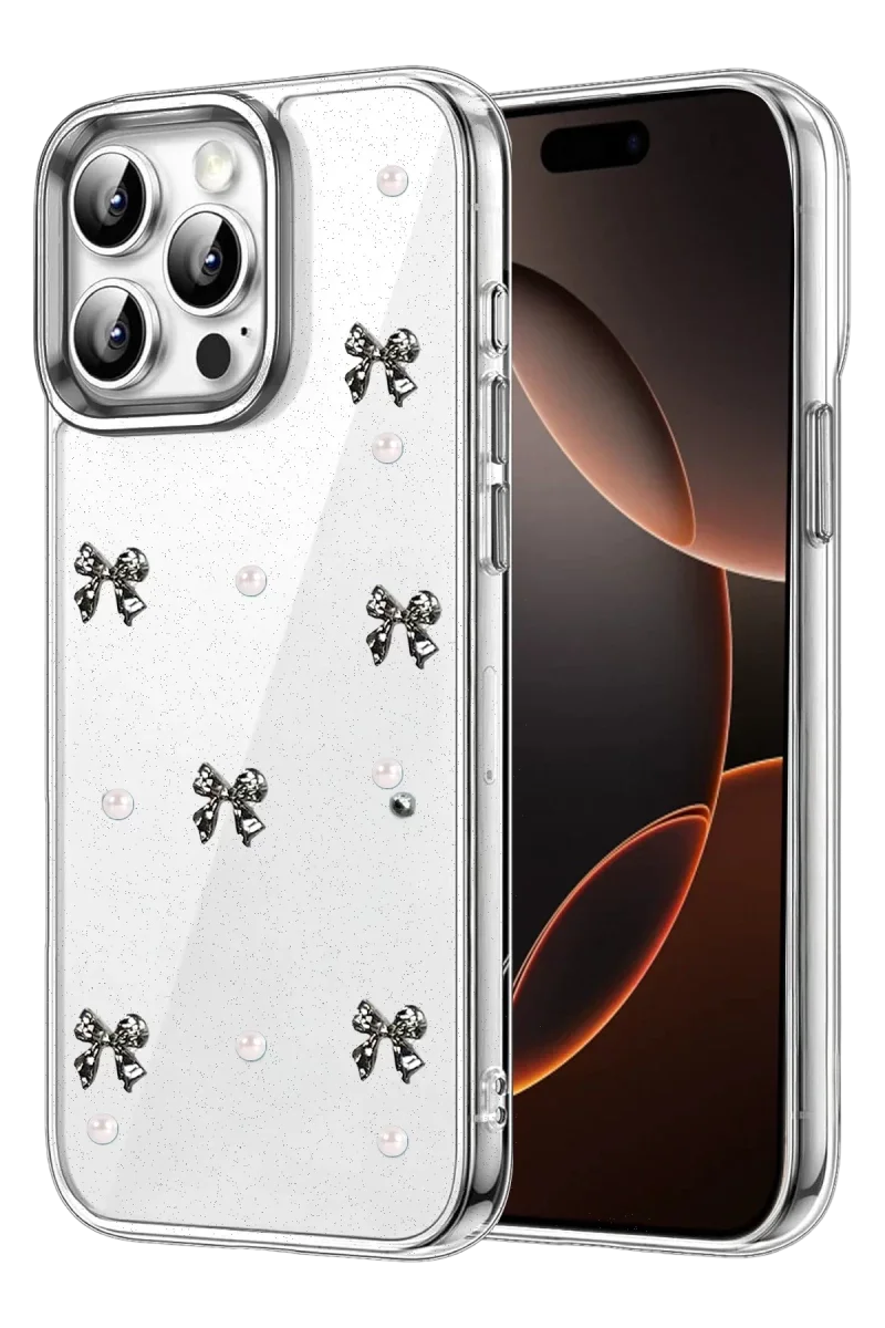 Apple iPhone 14 Pro Max Fiyonk Desenli Kapak - Desen 8