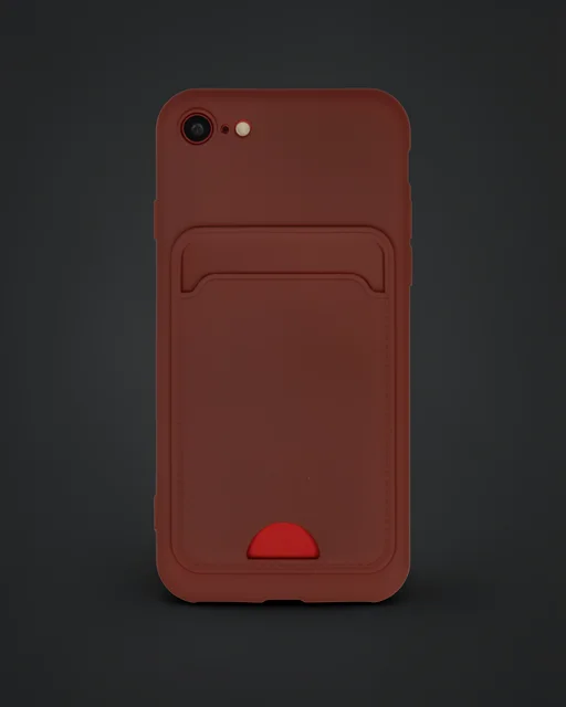 Apple İphone 7 Kılıf Kelvin Kartvizitli Silikon - Bordo