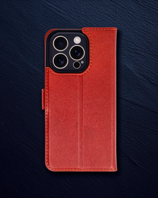 Apple İphone 16 Pro Kılıf Trend S Plus Kapaklı Kılıf - Kırmızı