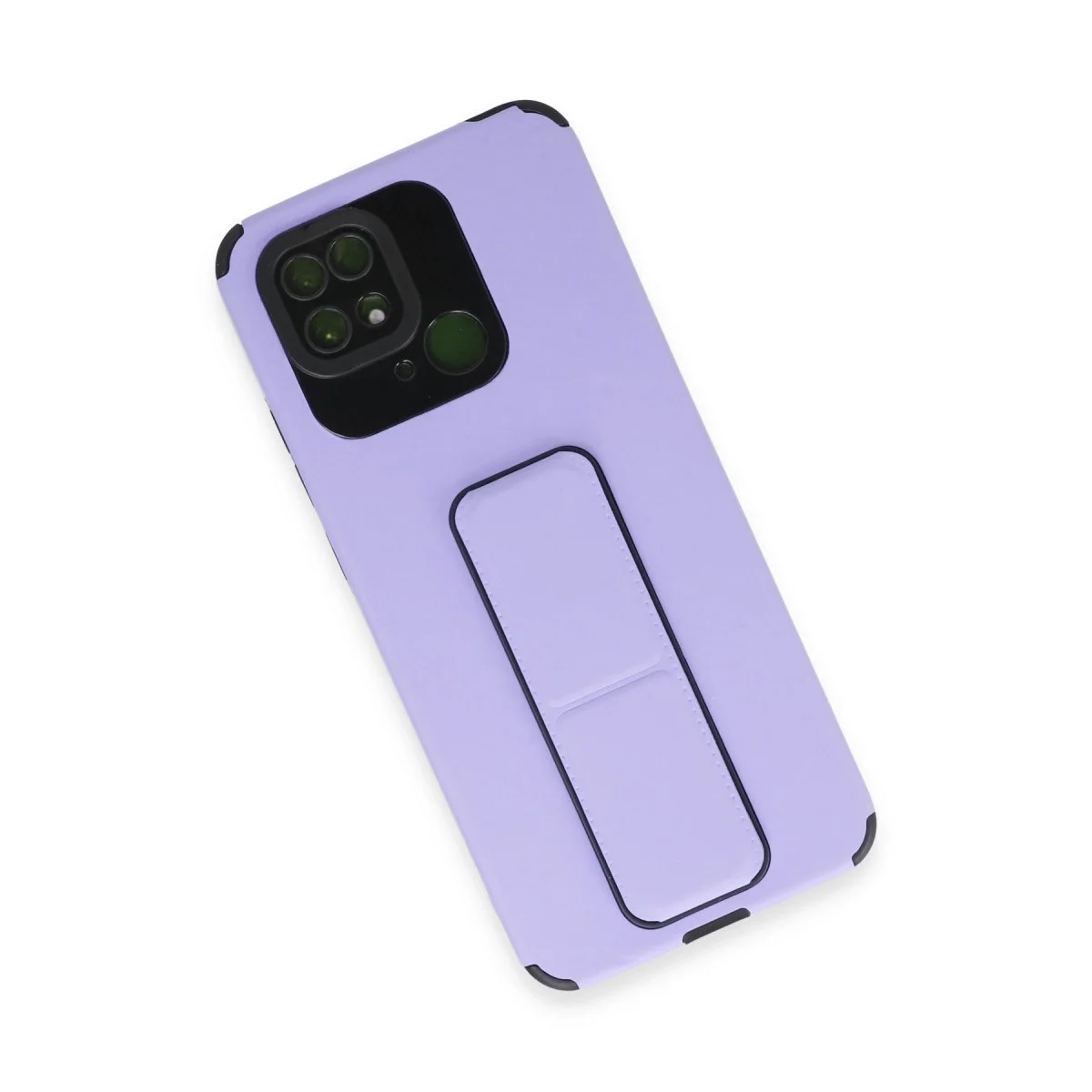 Xiaomi Redmi 10c Kılıf Mega Standlı Silikon - Lila görsel 3