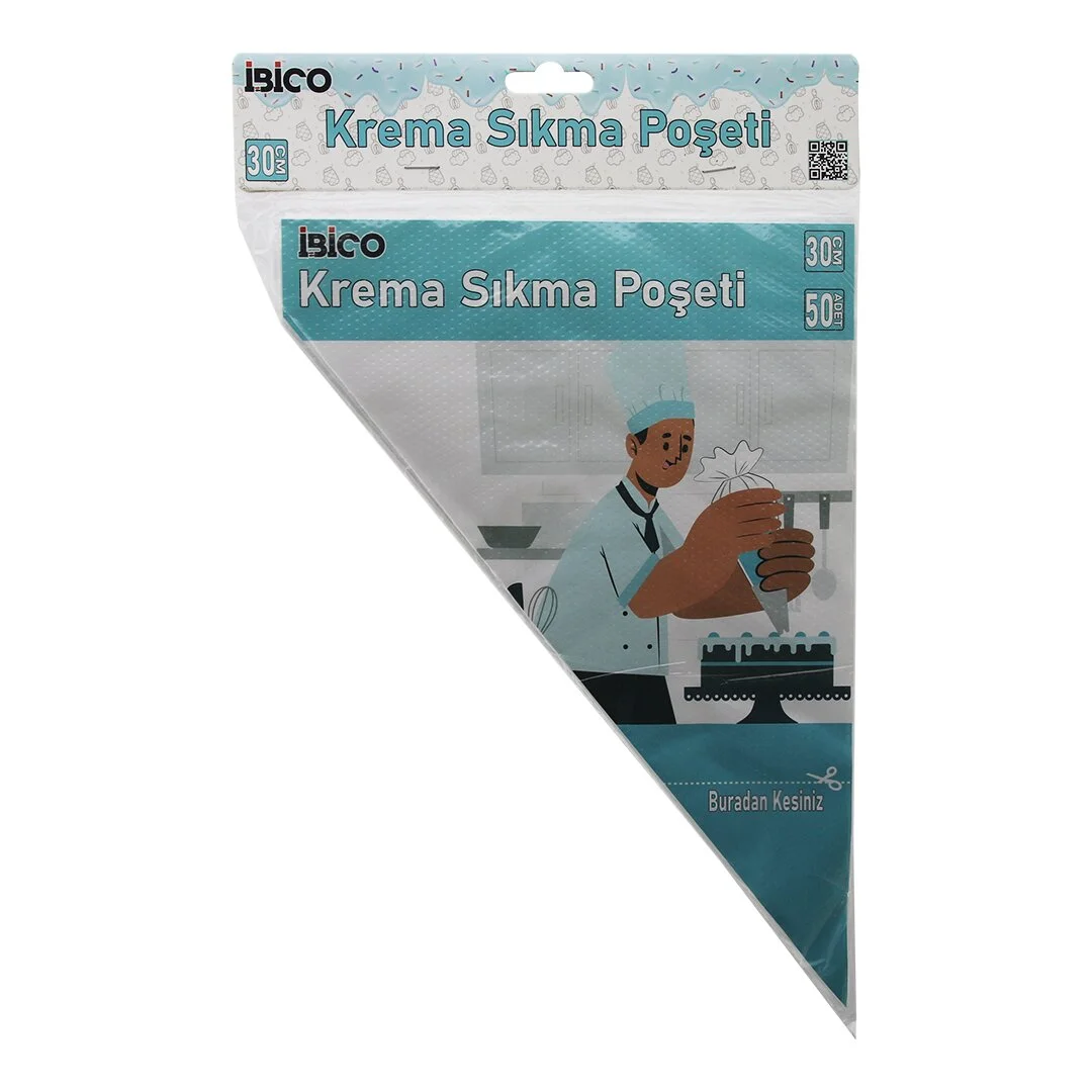 Naylon 30CM 50PCS Krema Sıkma Poşeti Torbası