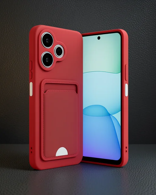 Xiaomi Redmi 13 4g Kılıf Kelvin Kartvizitli Silikon - Koyu Yeşil