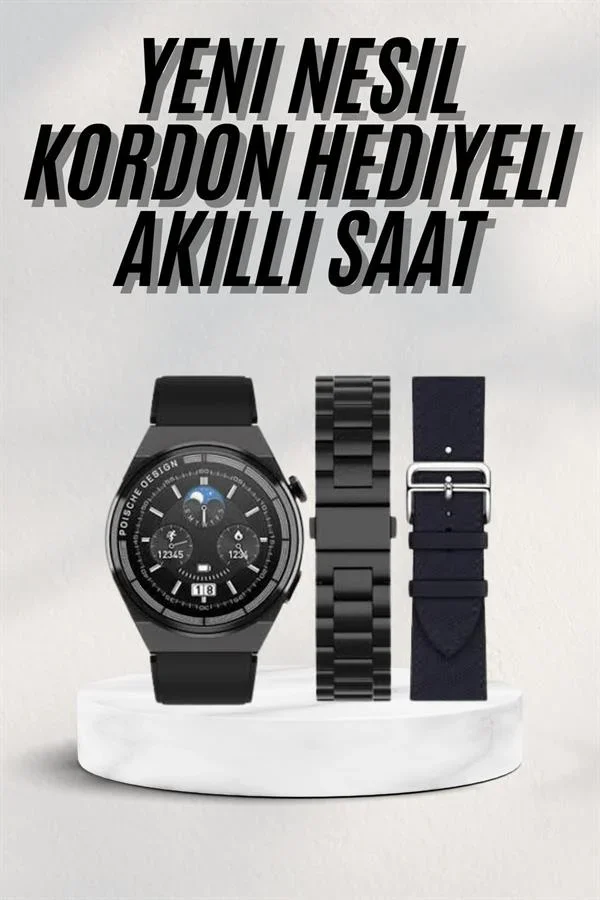En Çok Tercih Edilen Akıllı Saat Amoled Ekran Nabız Sensörü GPS Uyumlu Adımsayar görsel 2