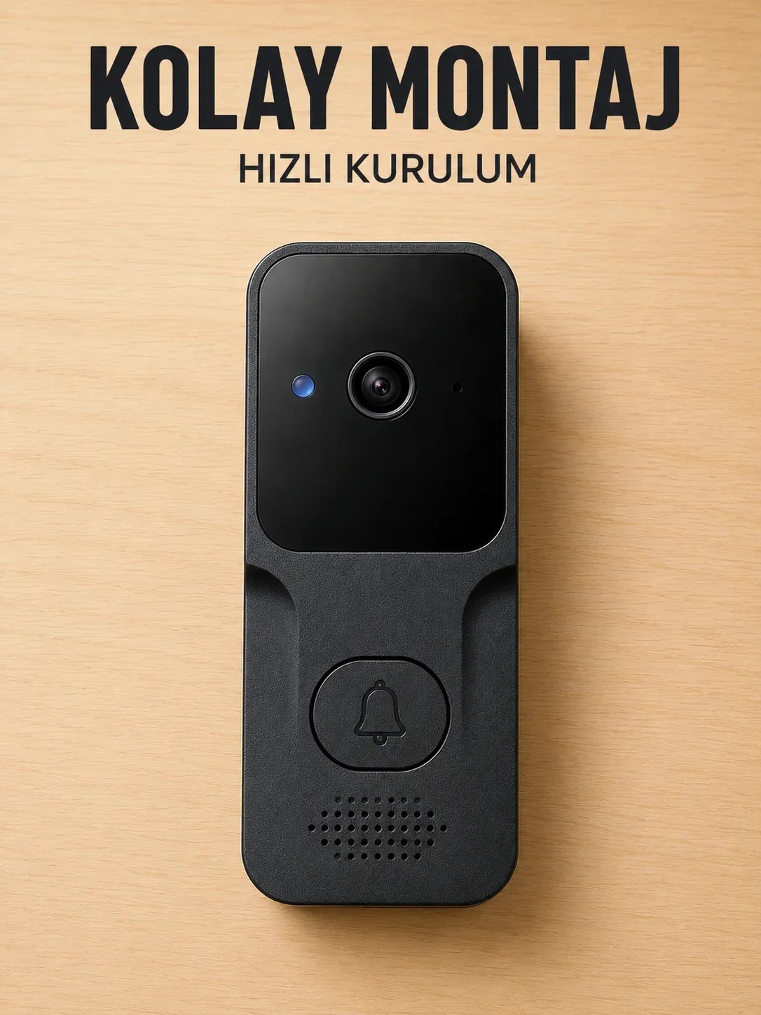 Akıllı Görüntülü Kapı Zili HD Kamera, Hareket Bildiri ve Kablosuz Kurulum