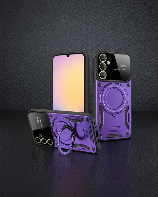 Samsung Galaxy A05s Kılıf Joy Lens Standlı Kapak - Mor