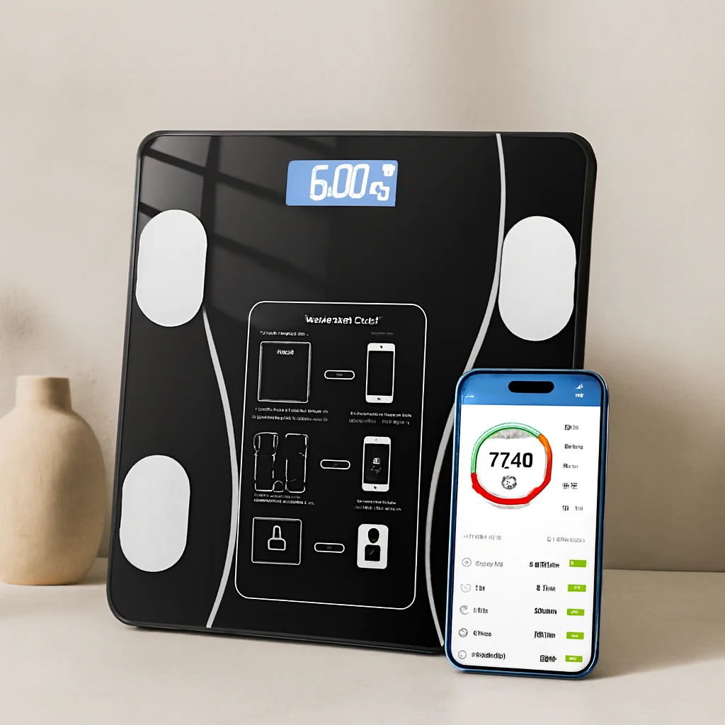 Vücut izli Bluetooth Dijital Baskül 180kg/50g