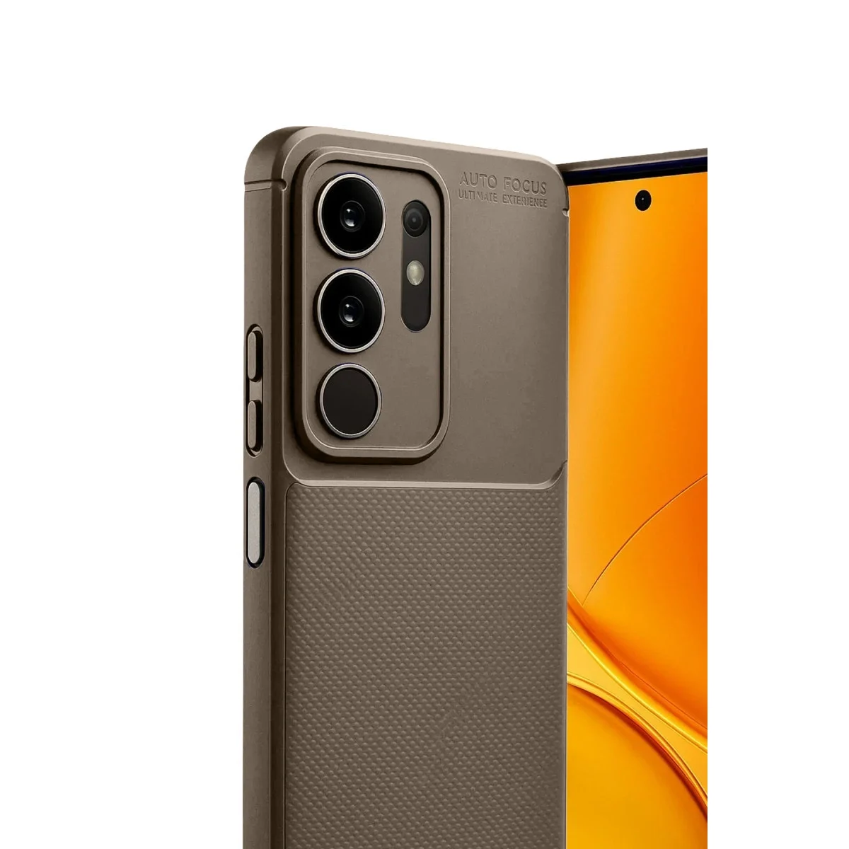 Vivo Y29 4g Auto Focus Karbon Kapak - Kahverengi görsel 3