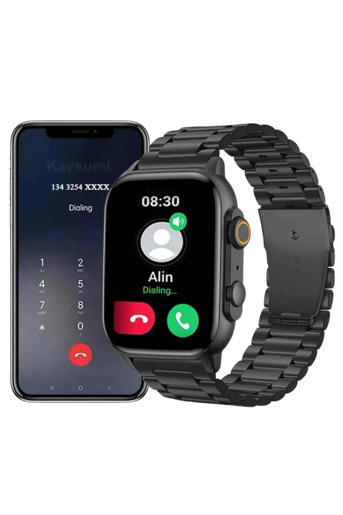 Akıllı Saat Arama Konuşma GPS ve NFC Özelliği 3 Kordonlu Amoled Ekran görsel 5