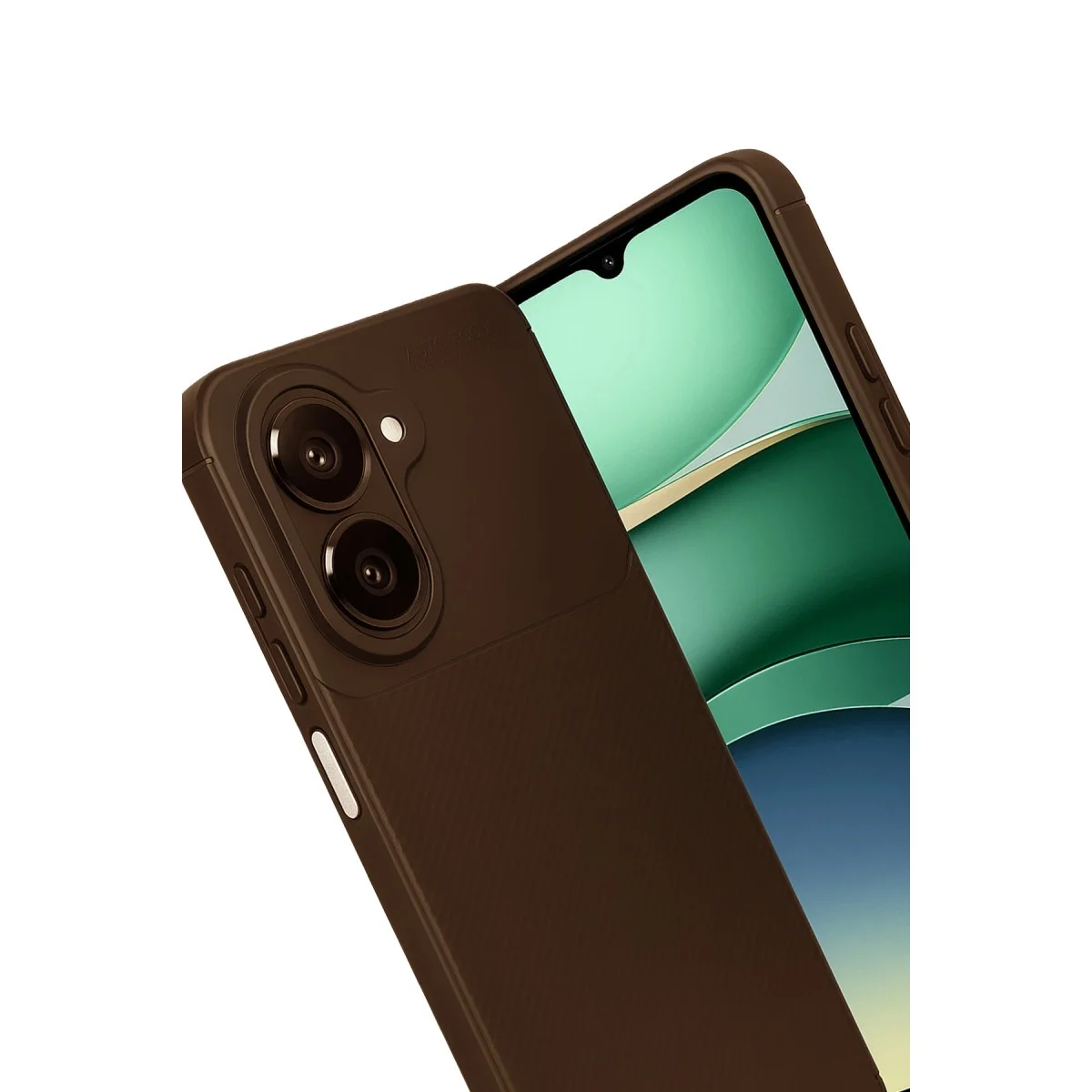 Samsung Galaxy A07 4g Auto Focus Karbon Kapak - Kahverengi görsel 2