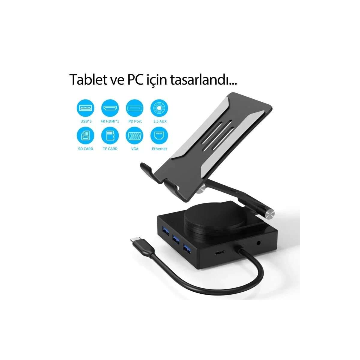 Dönüştürücü 10in1 Hub 116 - Gri görsel 3