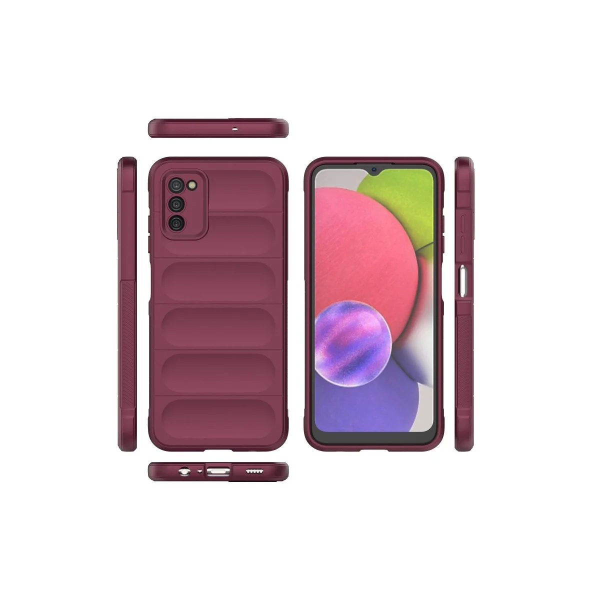 Samsung Galaxy A03s Kılıf Optimum Silikon - Bordo görsel 3