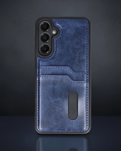 Samsung Galaxy A15 4g Kılıf Sara Kartvizitli Deri Kılıf - Lacivert