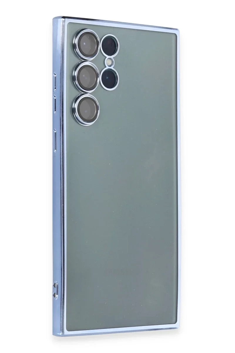 Samsung Galaxy S22 Ultra Kılıf Razer Lensli Silikon - Açık Mavi
