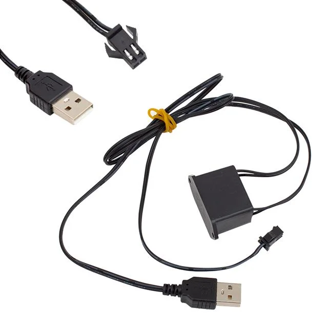 PM-6076 5 Metre 5 Volt USB Adaptörlü Neon Kırmızı İp Aydınlatma görsel 2