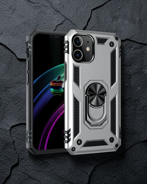 Apple İphone 12 Mini Kılıf Sofya Yüzüklü Silikon Kapak - Gümüş