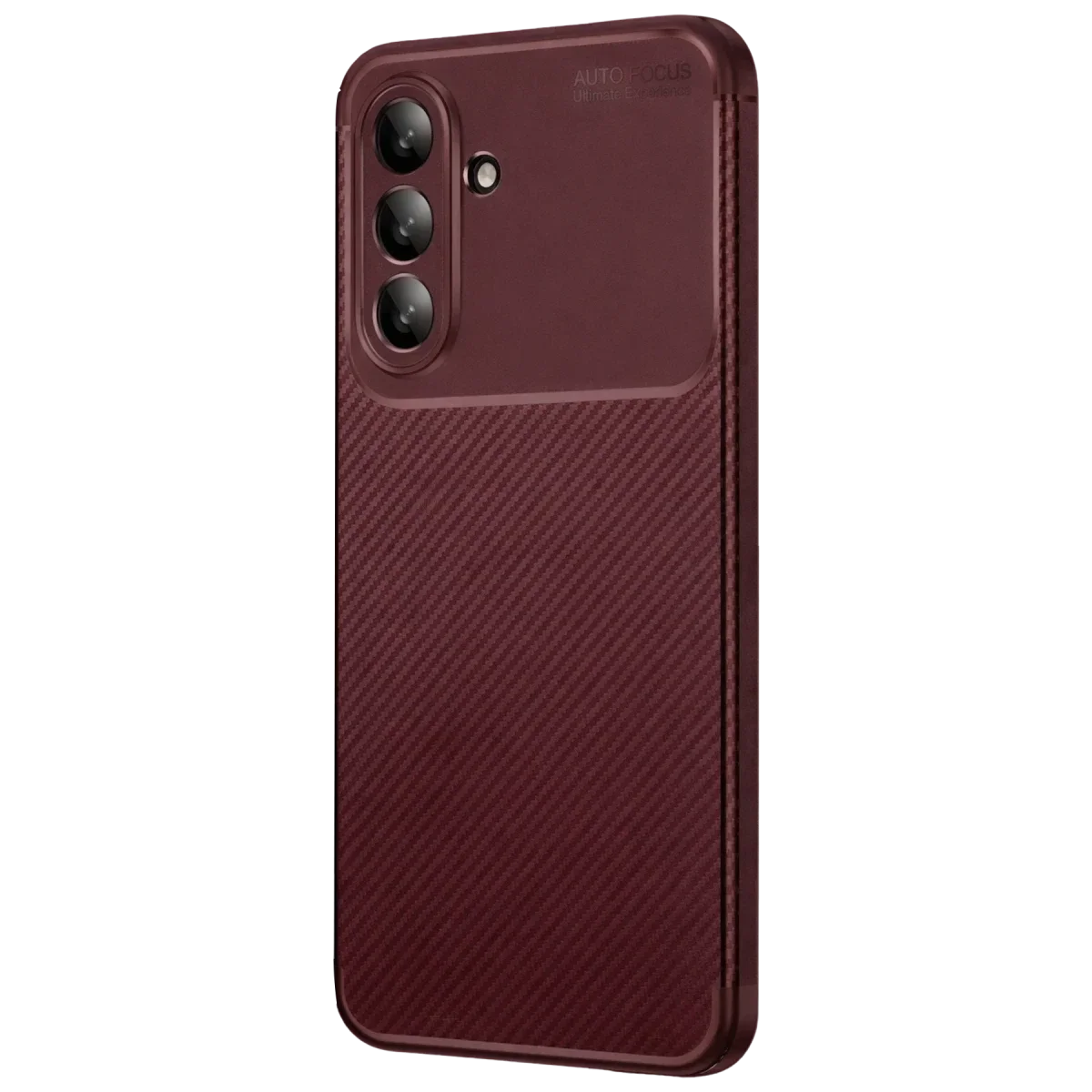 Samsung Galaxy A36 Kılıf Auto Focus Karbon Kapak - Bordo görsel 3