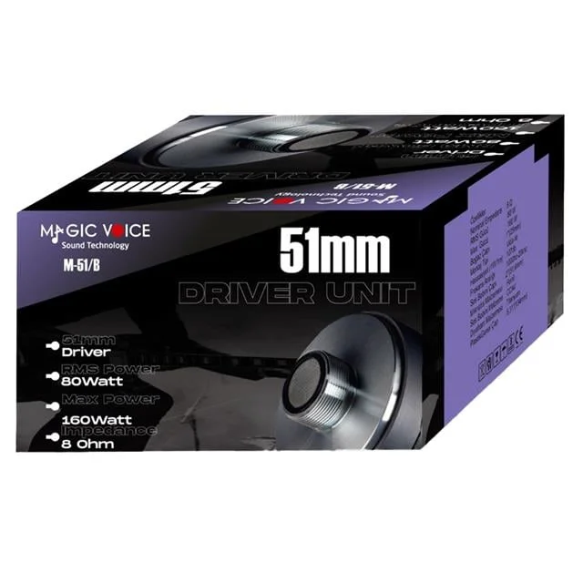 MagicVoice M-51/B 80W RMS 8 Ohm 51mm Profesyonel Hoparlör Tweeter Driver Ünitesi görsel 4