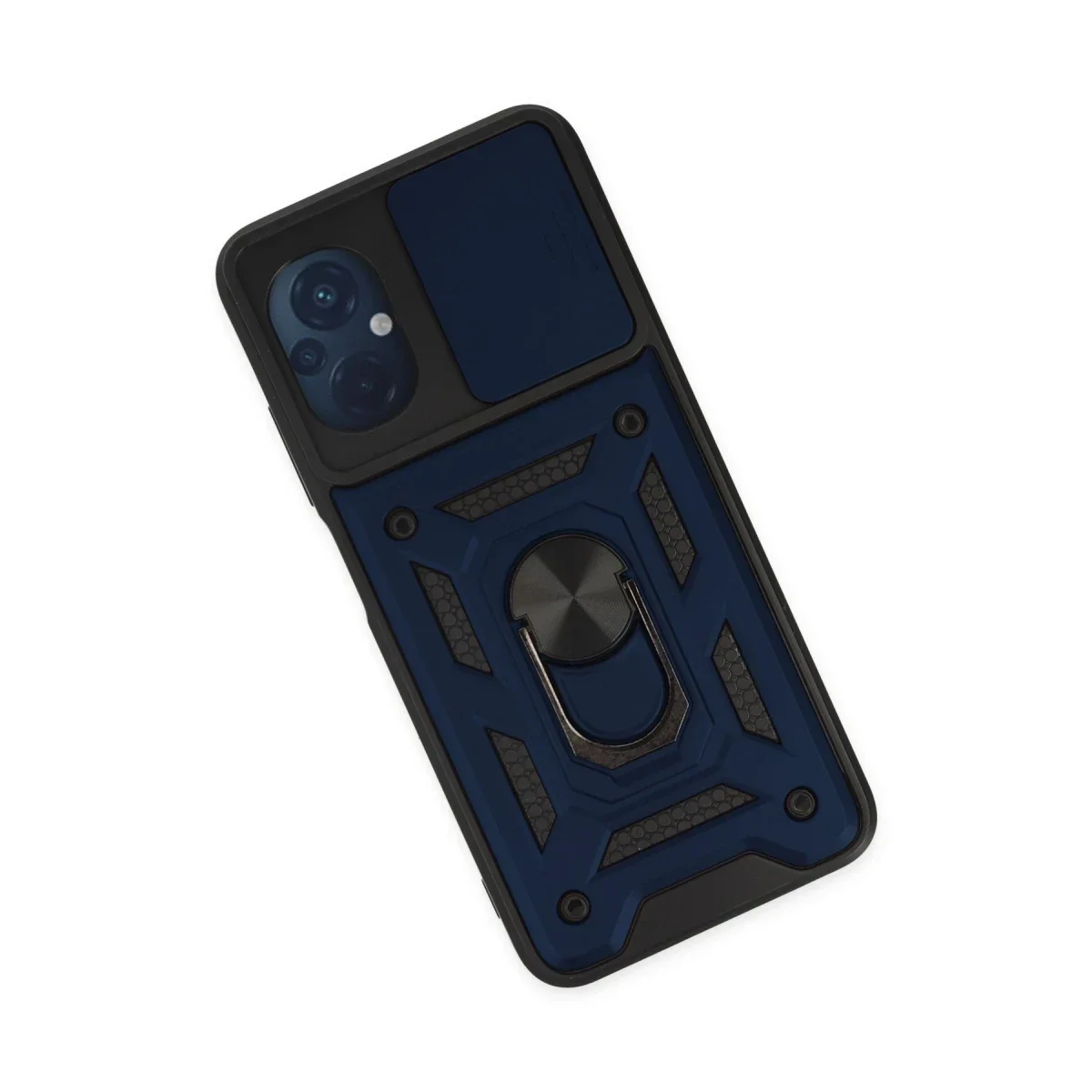 Xiaomi Poco M5 Kılıf Pars Lens Yüzüklü Silikon - Lacivert görsel 3
