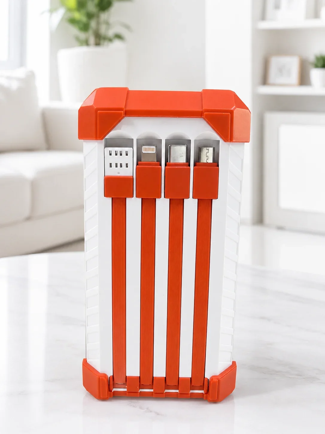 Kamp ve Seyahat İçin 60000 mAh Powerbank 22.5W Hızlı Şarj Acil Durum Işıklı Taşıma Saplı 4 Entegre Kablolu görsel 4