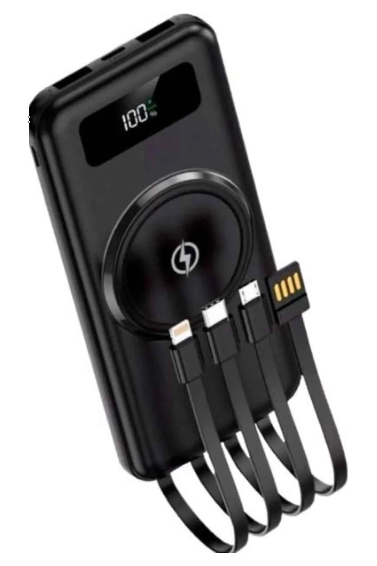 Kablosuz Çoklu Şarj Girişli 10.000 Mah Kablolu Powerbank Taşınabilir görsel 2