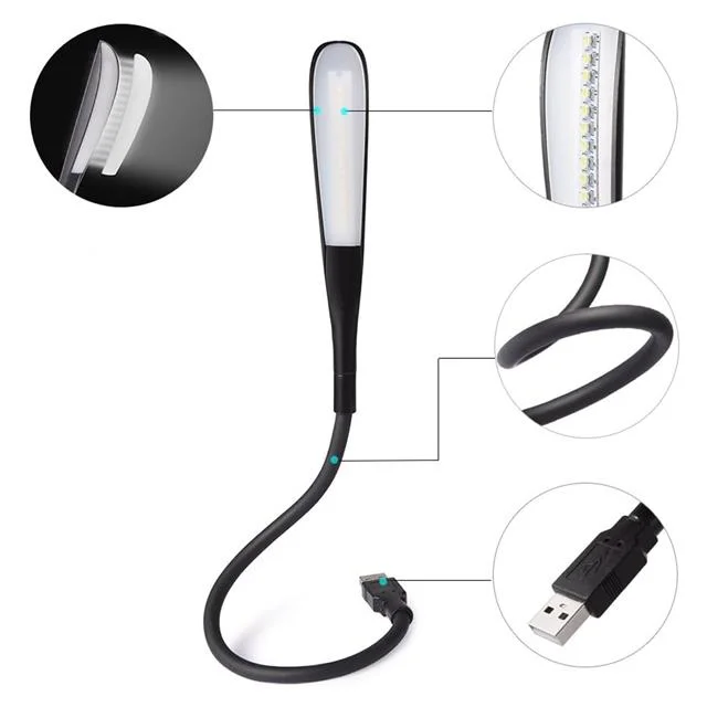 PM-24561 14 Ledli Siyah Esnek Usb Led Lamba