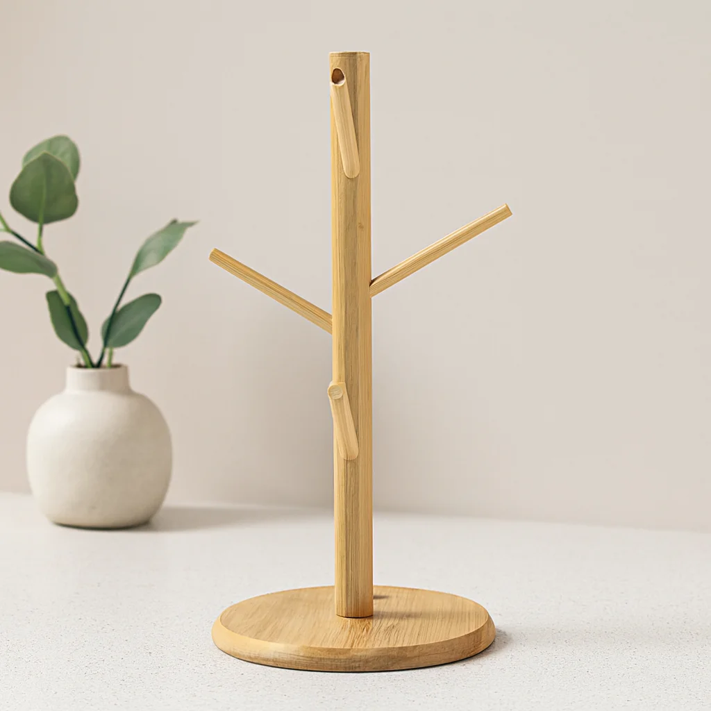 Bambu Ahşap Bardak ve Fincan Askısı 35x60 cm