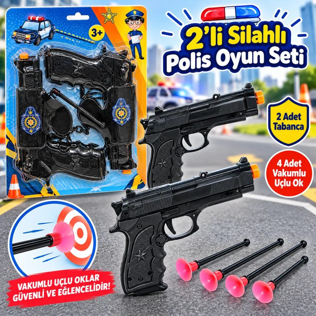 1414 2'li Silahlı Polis Oyun Seti