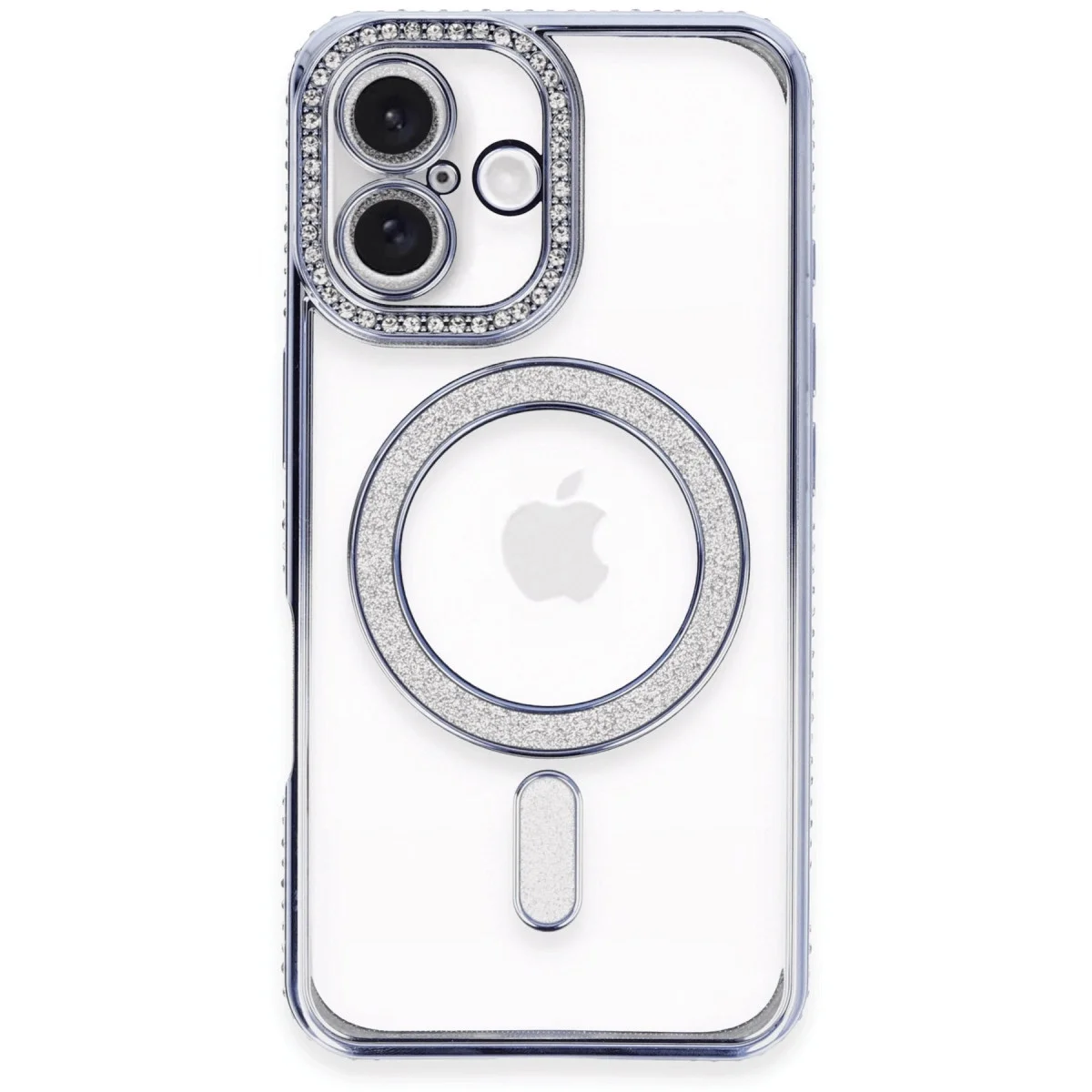 Apple İphone 16 Kılıf Joke Simli Magneticsafe Kılıf - Mavi görsel 2