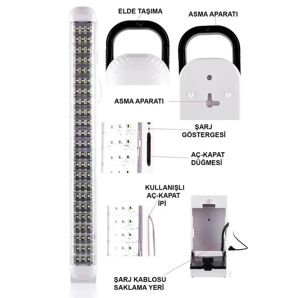 Ledpoint Lp-6069 Akülü 69 Led Şarjlı Işıldak görsel 4